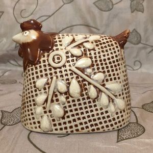 Precious Hand-Made Pottery Chicken Decor